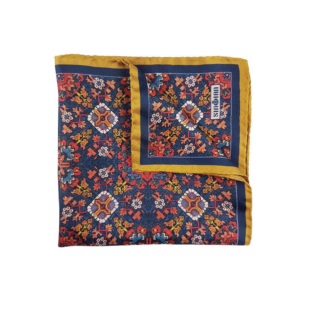 Floral Silk Pocket Square - Yellow
