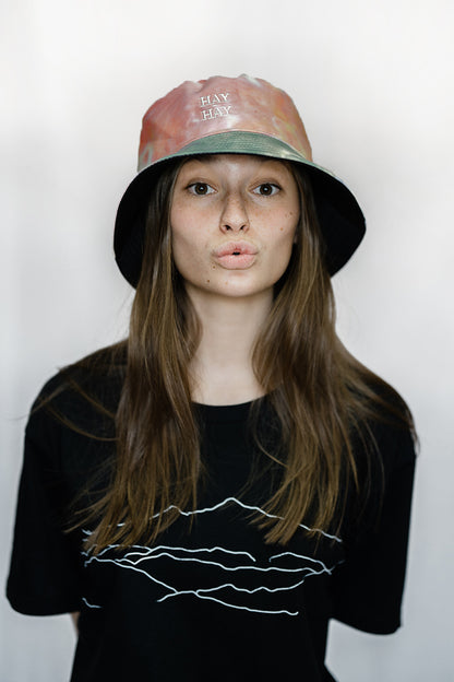 HH Tie Dye Bucket Hat - Earthy front view
