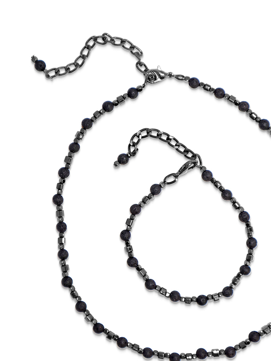 IK Lava Hematite necklace bracelet