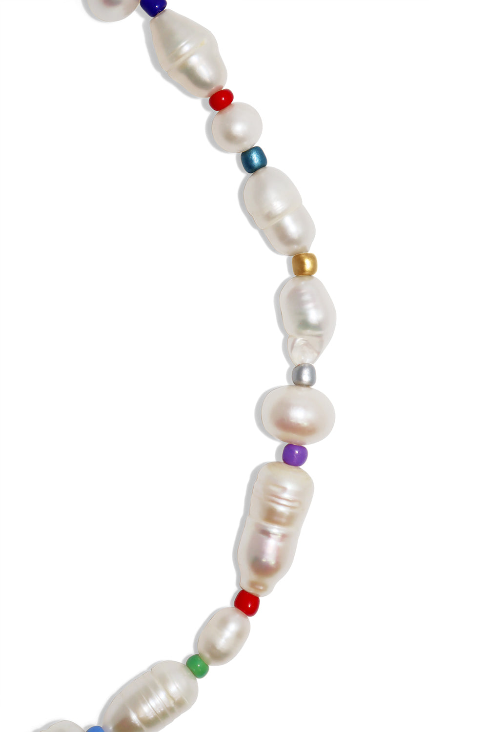 Colourful Beads And Pearl Necklace