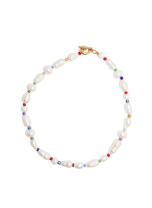 IK River Pearl & Colourful Beads Necklace
