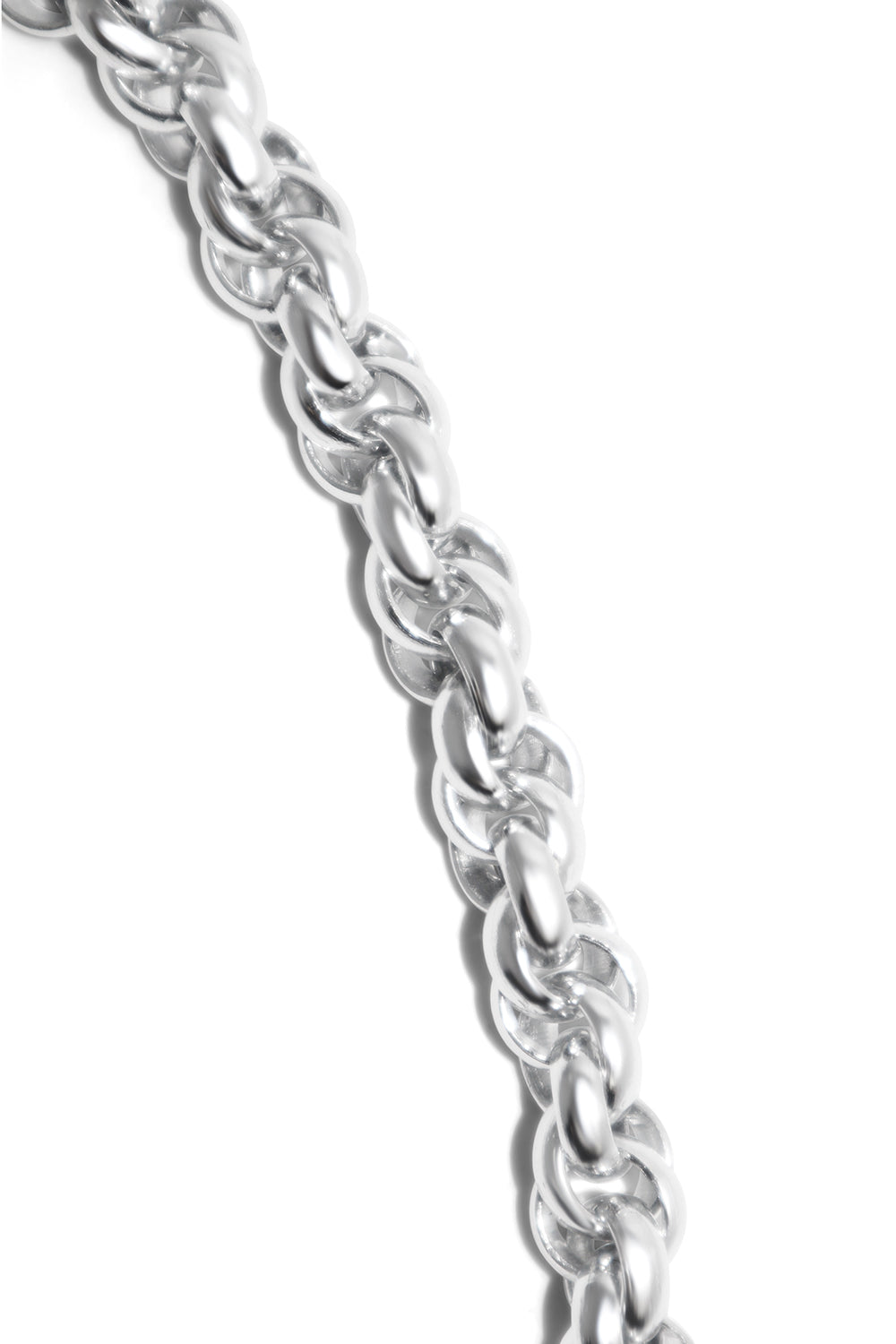 IK Two Braided Silver Chain close view