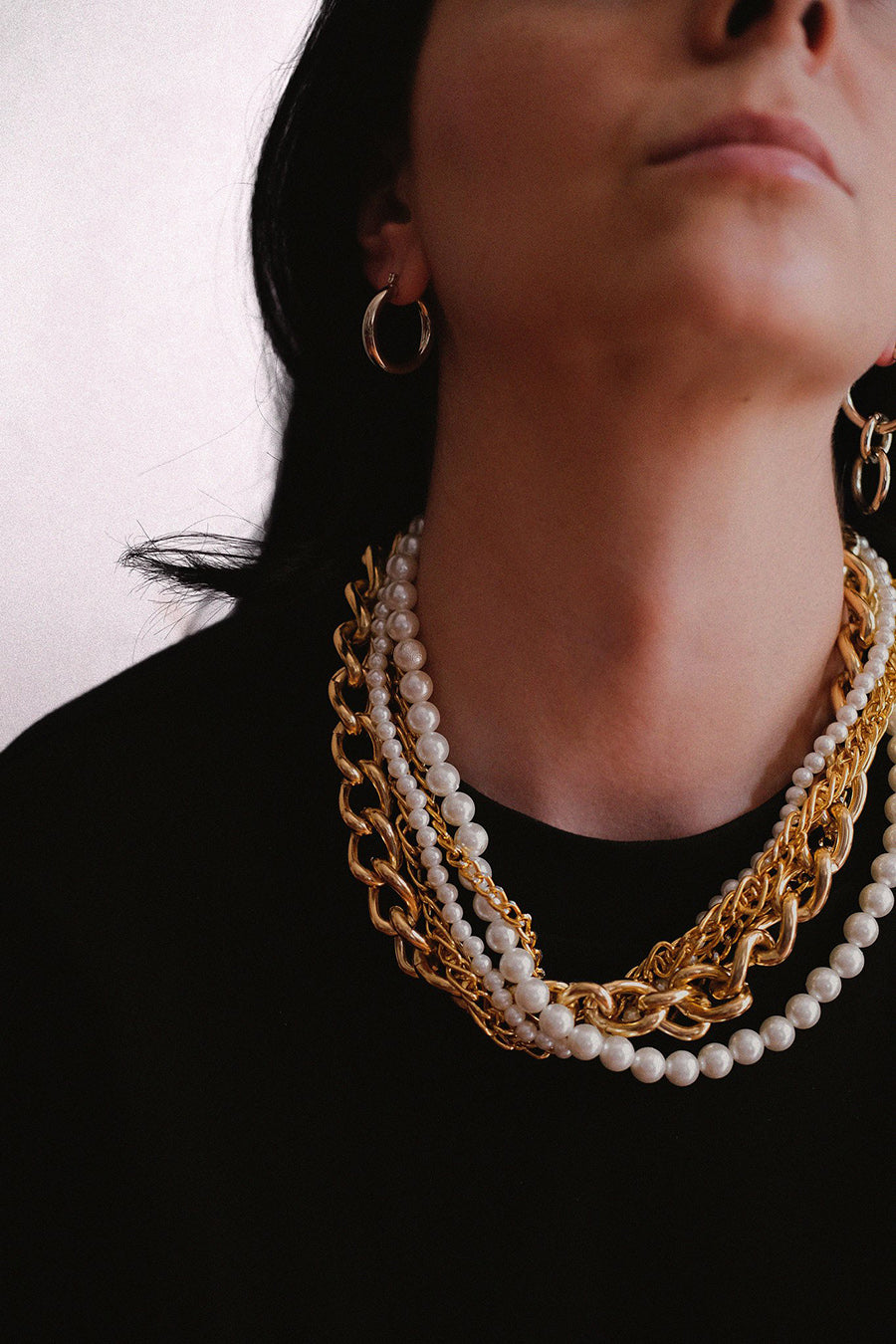 Plated Gold Chain with Majorka Pearls