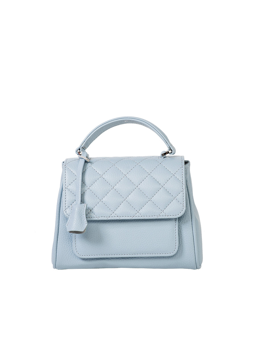 Quilted leather mini handbag – Pastel Blue