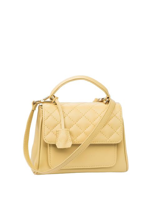 Quilted leather mini handbag - Yellow