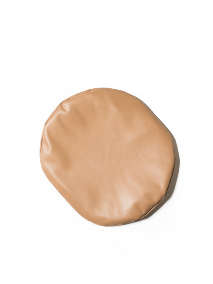 Faux-Leather Beret - Beige