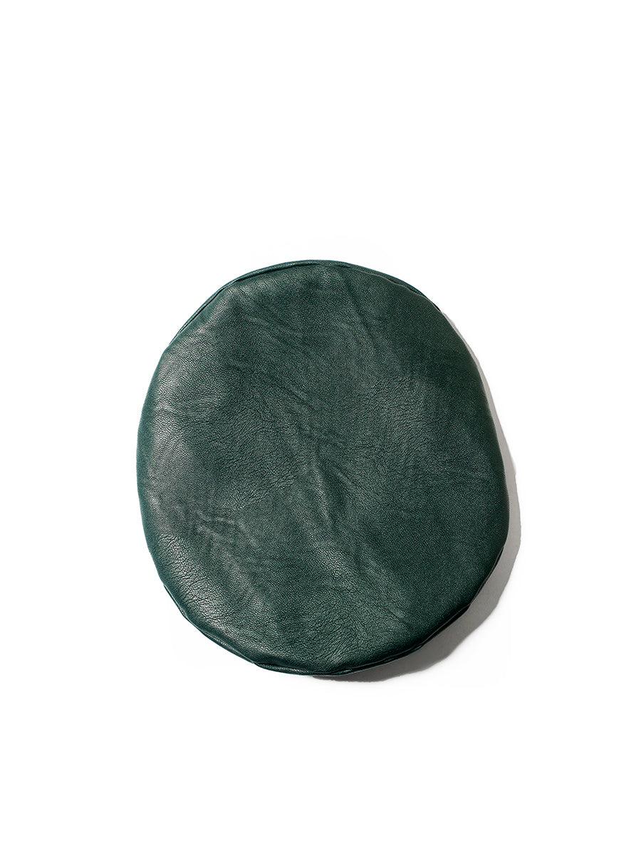 Faux-Leather Beret - Dark Green