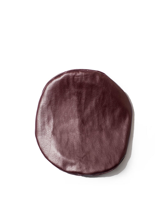 Faux-Leather Beret - Merlot view from above