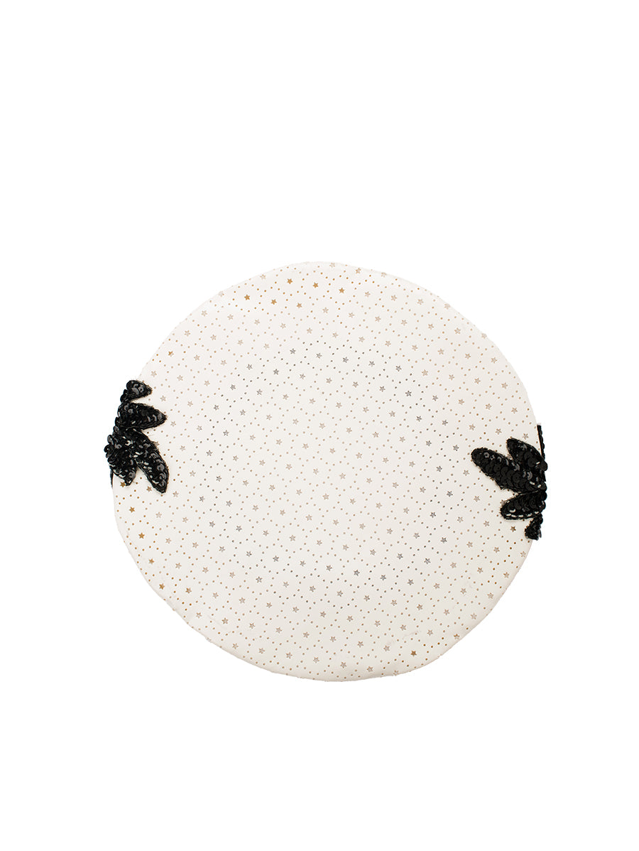 Faux-Leather Beret - White view from above