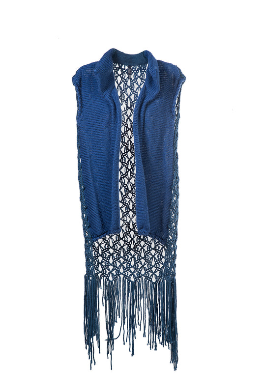Light Blue Macrame Vest