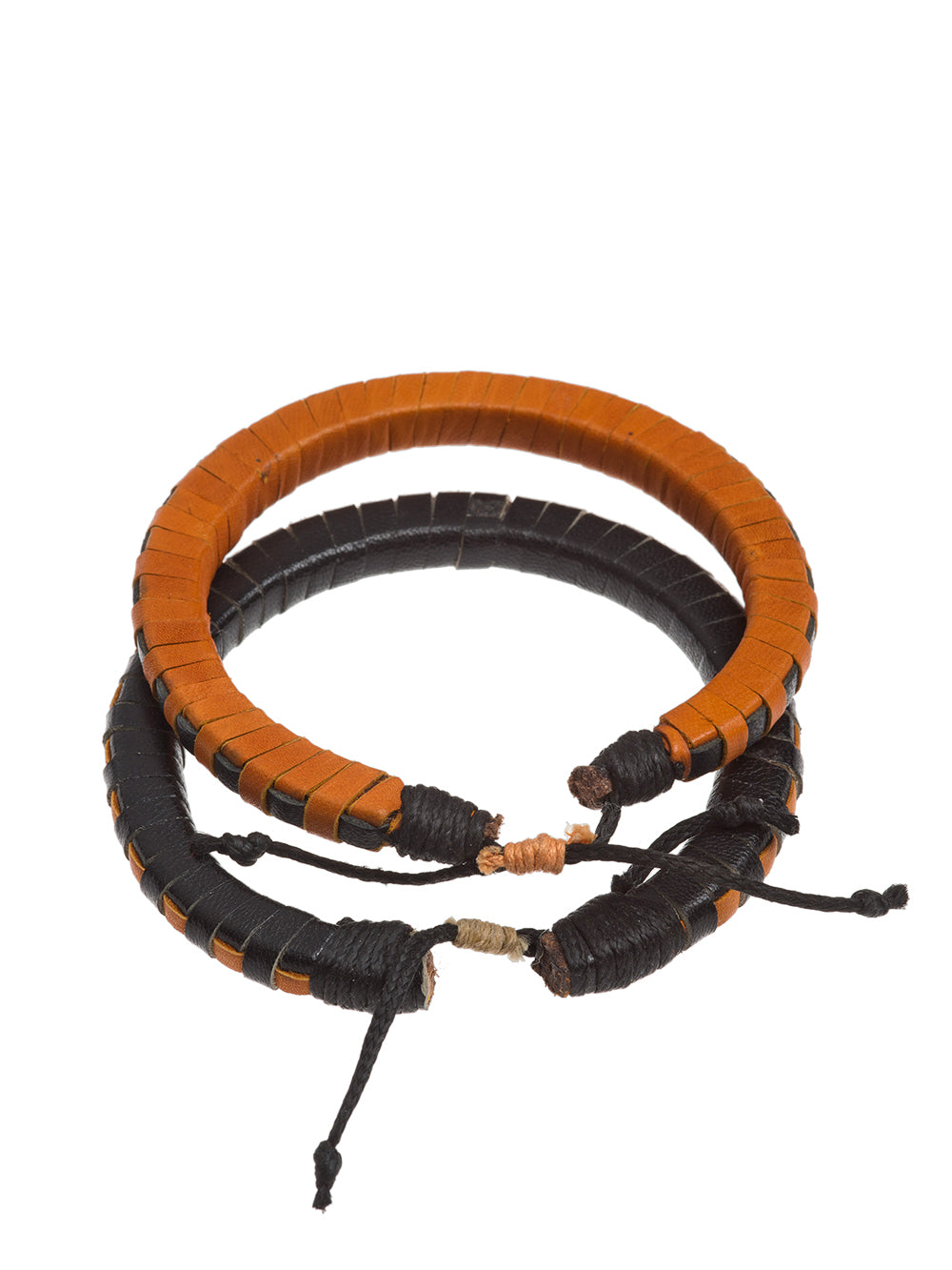 2 pack braided leather bracelets back view