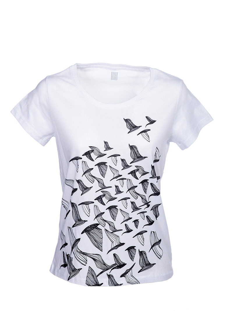 T-shirt Monochrome Birds – White  