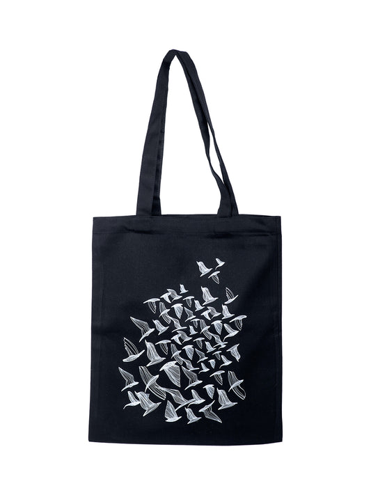 Birds Pattern Textile Tote Bag