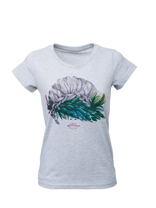 T-shirt Olive Flower Girl - Grey