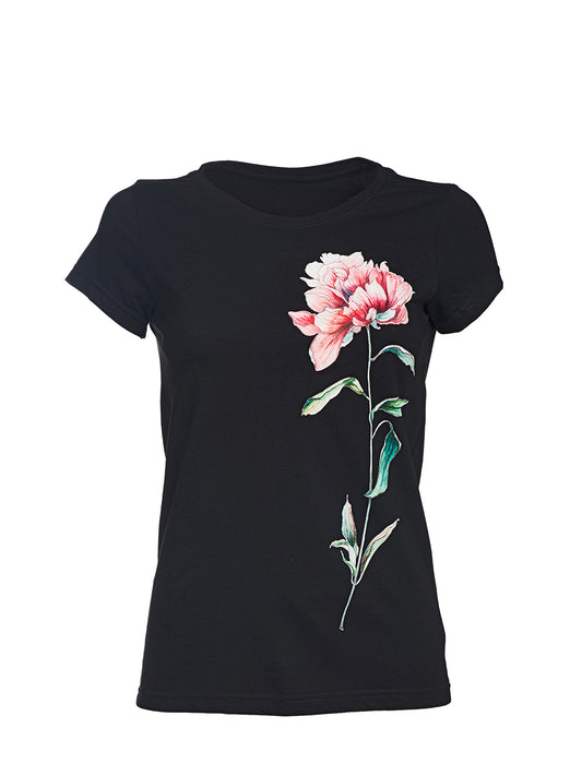 T-shirt Big Peony – Black