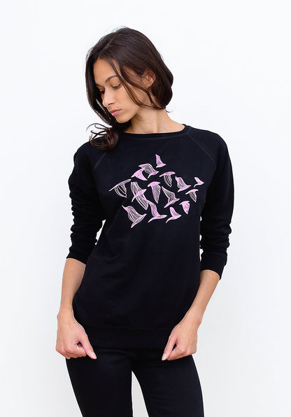Lilit-Sarkisian-Women-black-sweatshirt-Birds