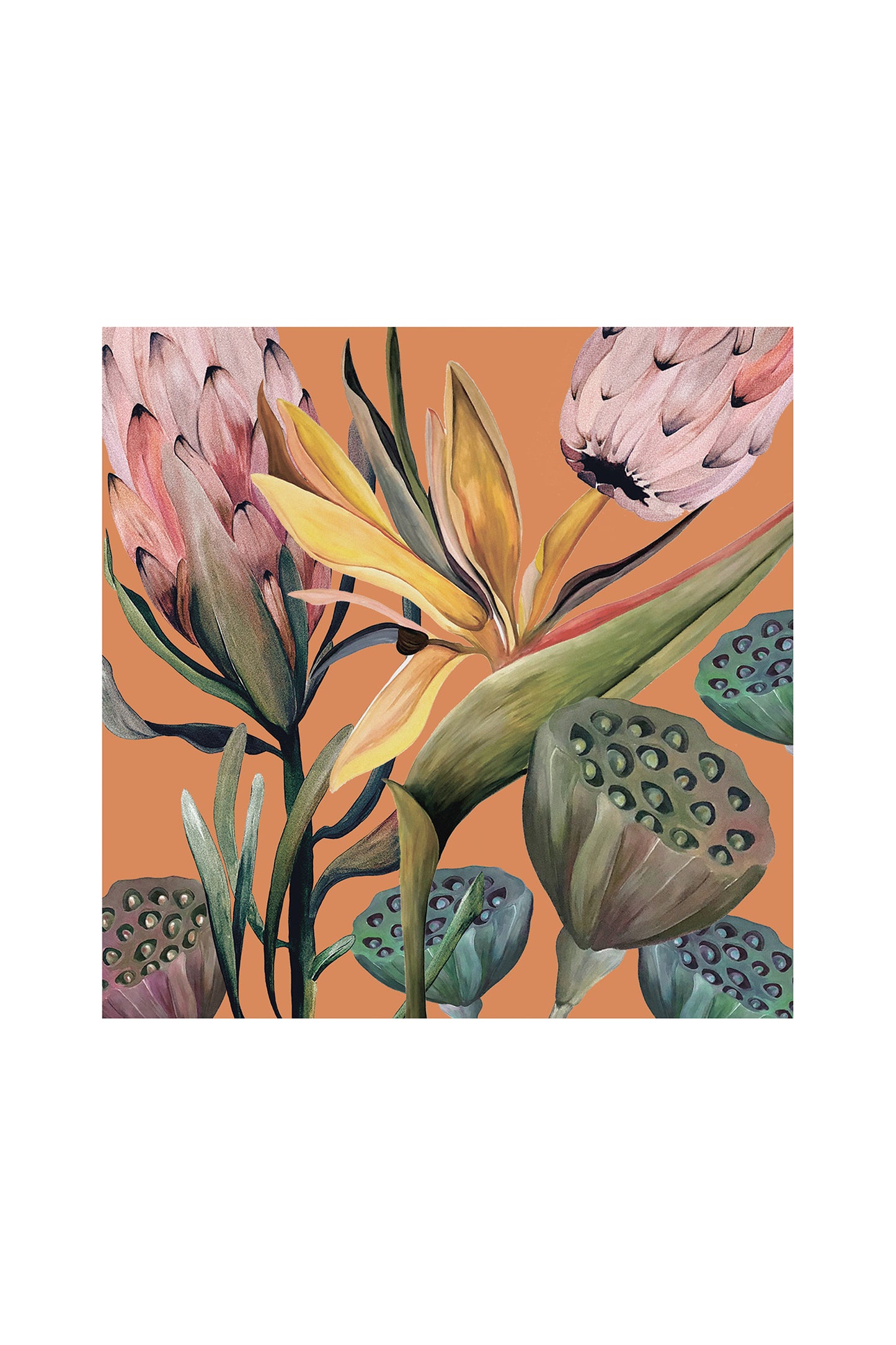 Silk Scarf - The Garden in Orange