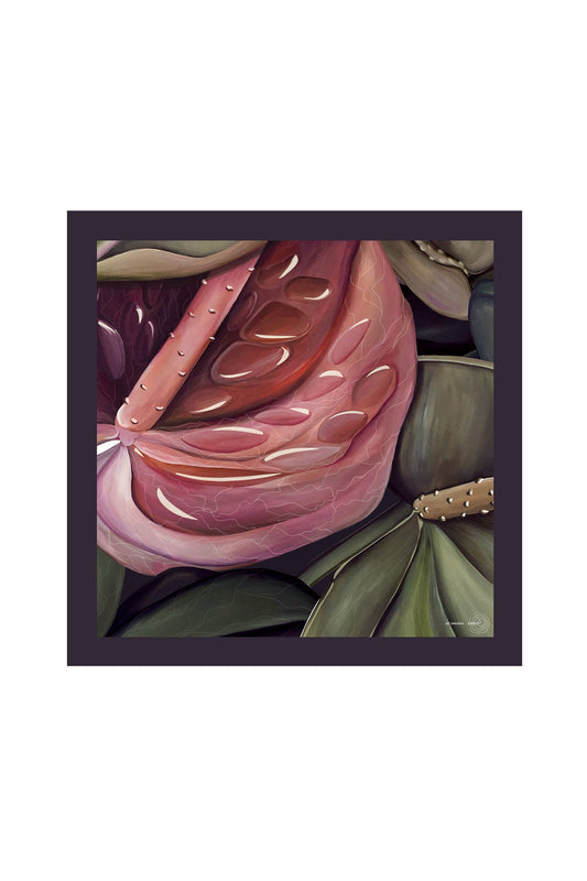 Silk Scarf Anthurium Deep - Passion