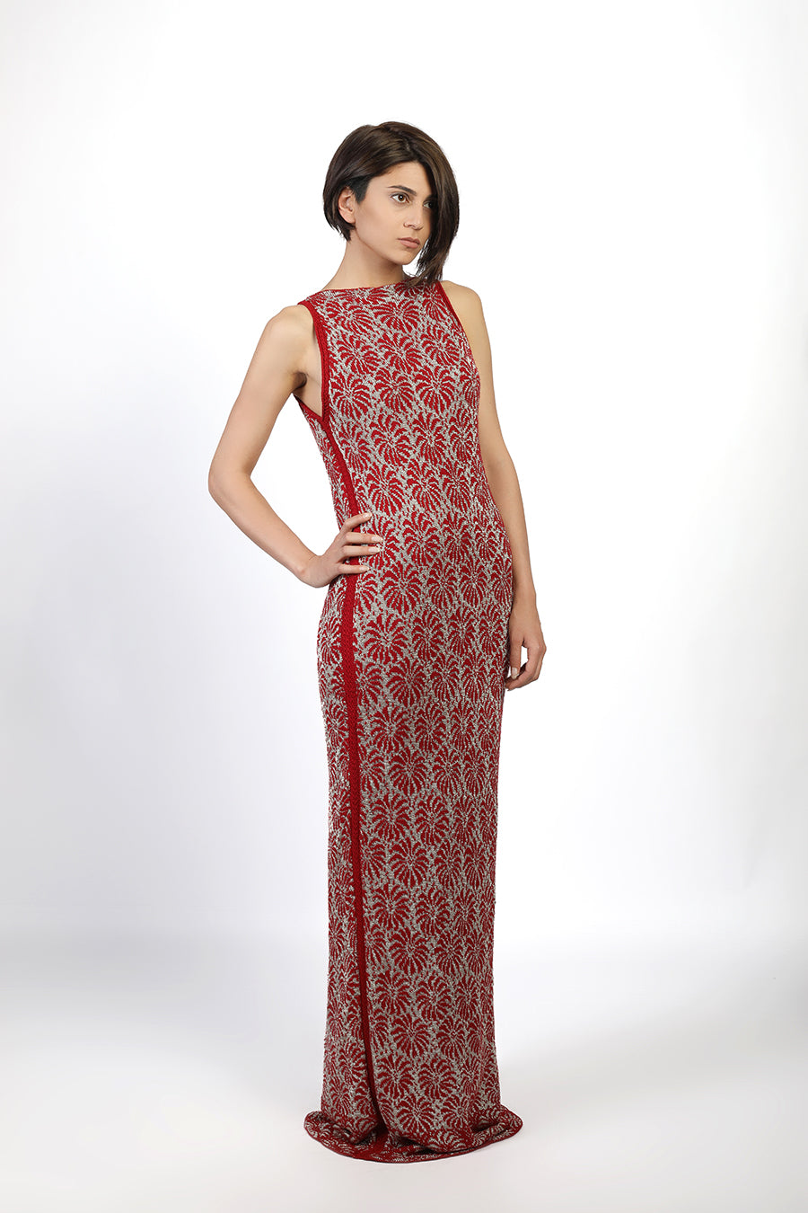 Loom-Red-Knit-Gown