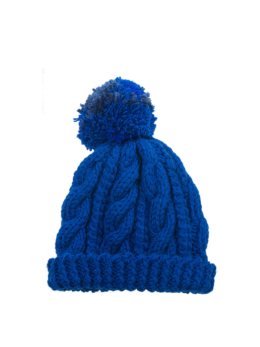 Knitted Beanie - Blue  by Loom