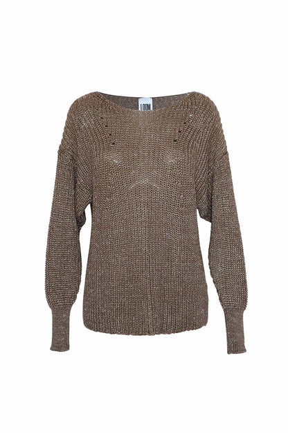 Lurex Effect Sweater – Taupe