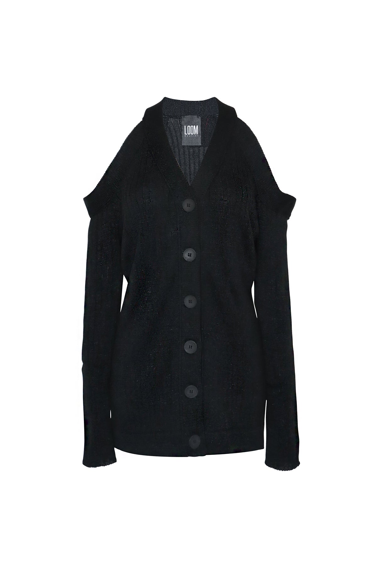 Cold Shoulders Cardigan - Black