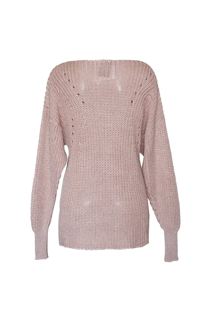 Lurex Effect Sweater – Rose