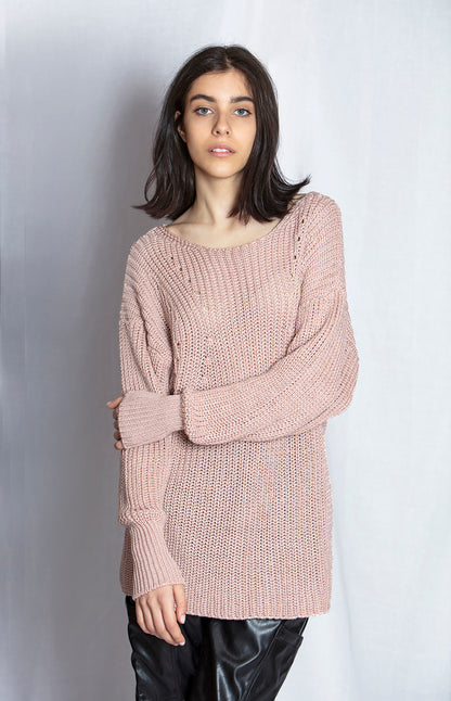 Lurex Effect Sweater – Rose