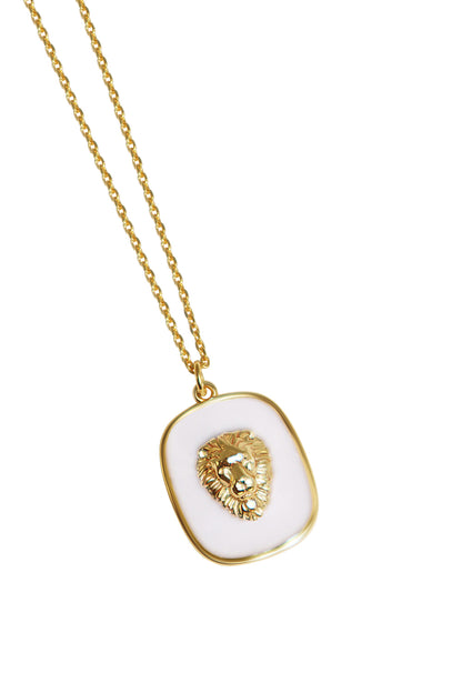 Gold Lion Necklace close view