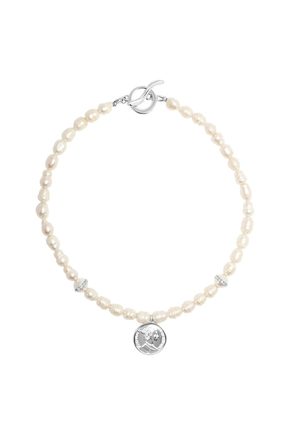 Pearls And The Medal Necklace