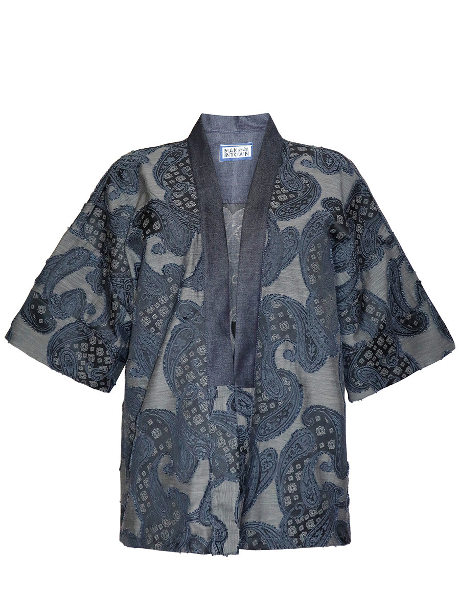 Printed Paisley Denim Kimono