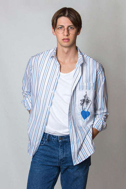 patchwork printed shirt