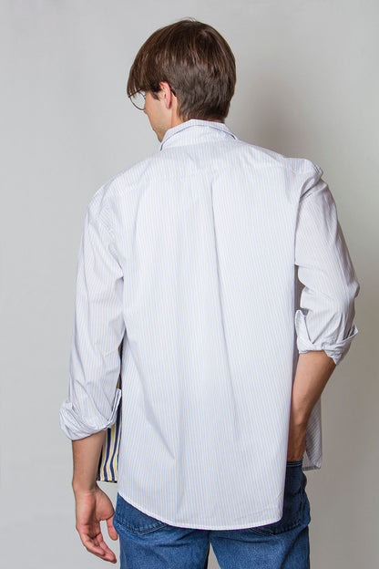 Printed Striped panelled shirt