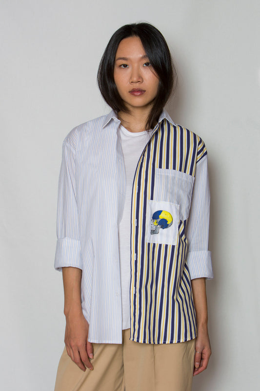 Striped Panelled shirt for women
