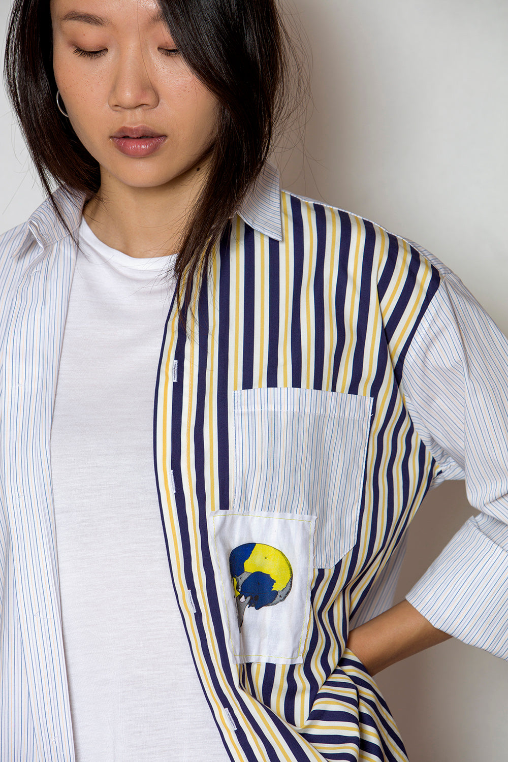 Striped Panelled shirt for women