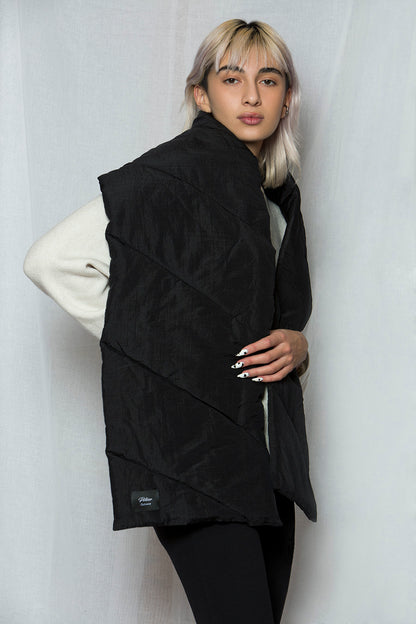 Quilted Shell Scarf - Black