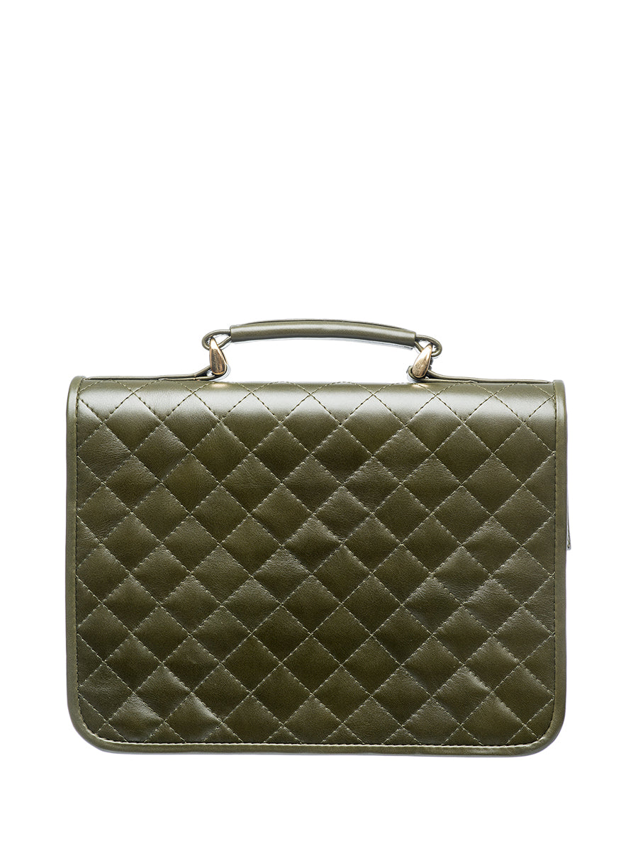 Quilted leather handbag - Olive