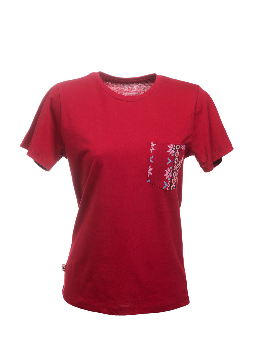 Red Etno Pocket T-shirt