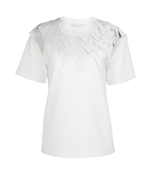 SHUSHAN Laser Cut T-shirt - White