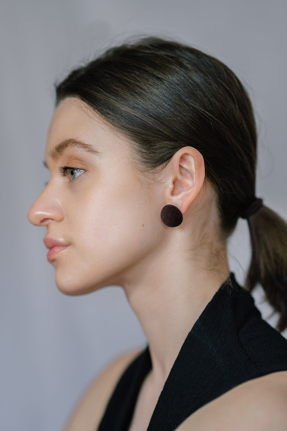 SOMA-Plusch-chocolate- mini earrings