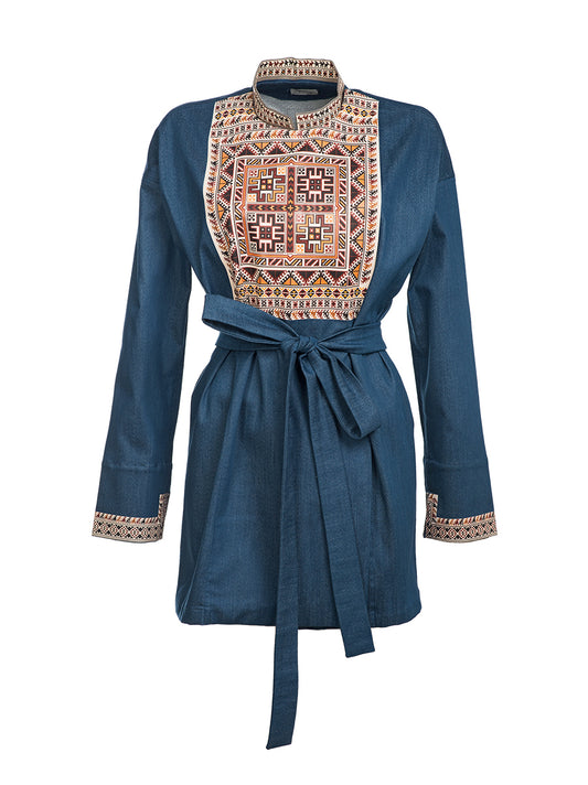 Denim Printed Kimono