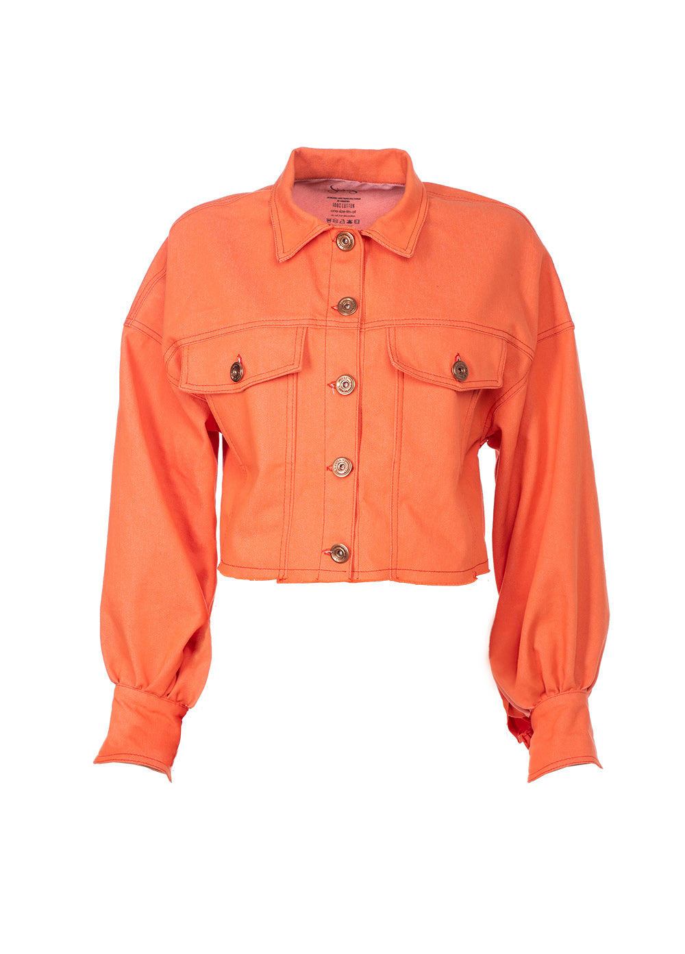 Shabeeg Orange Denim Jacket
