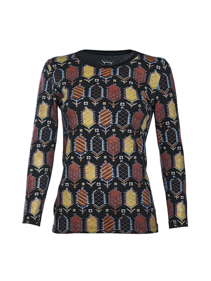 Shabeeg Carpet Print Top - Black