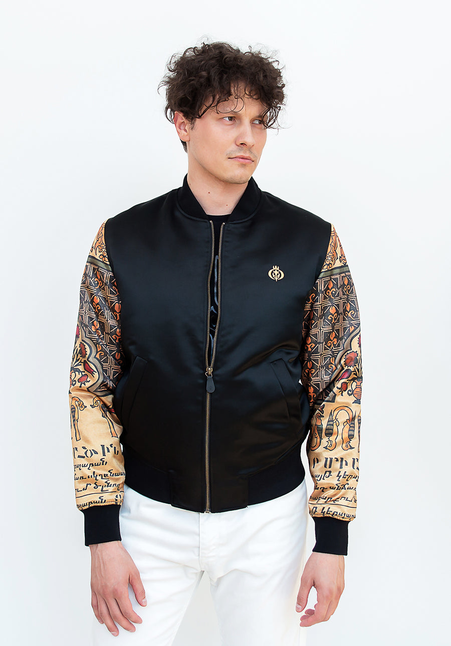Embroidered Bomber Jacket front view