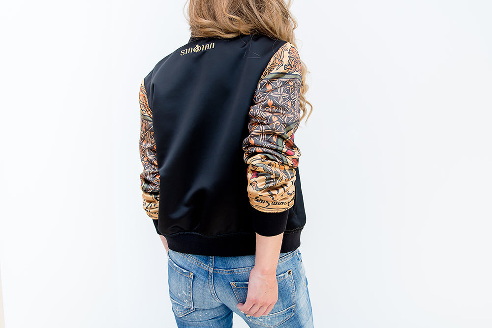 Embroidered Bomber Jacket back view