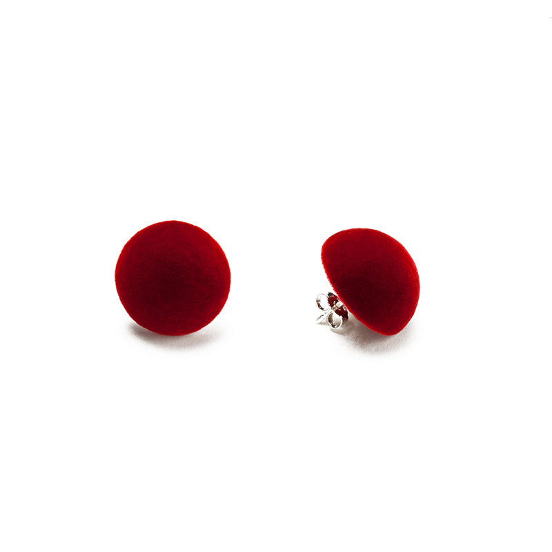 PLÜSCH Stud Mini Earrings - Dark Red