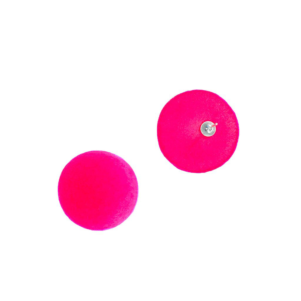 PLÜSCH Stud Earrings - Neon Pink