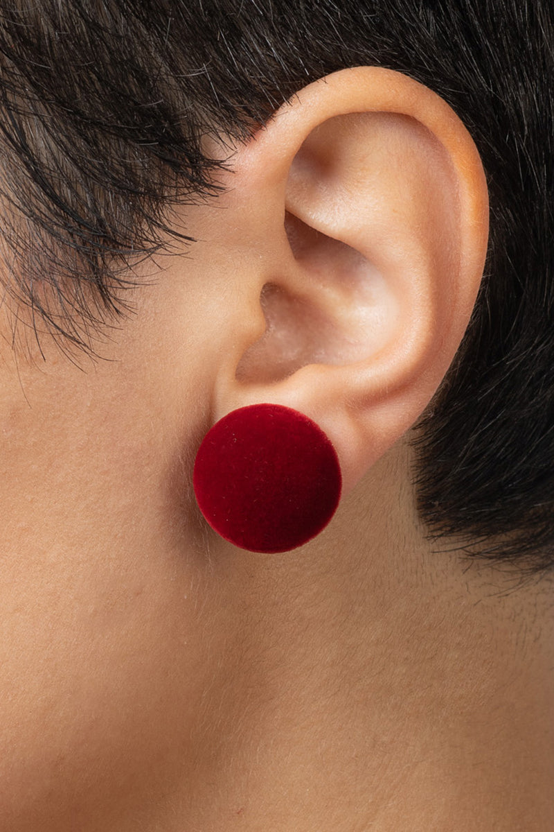 Soma-plusch-round-earrings-dark-red