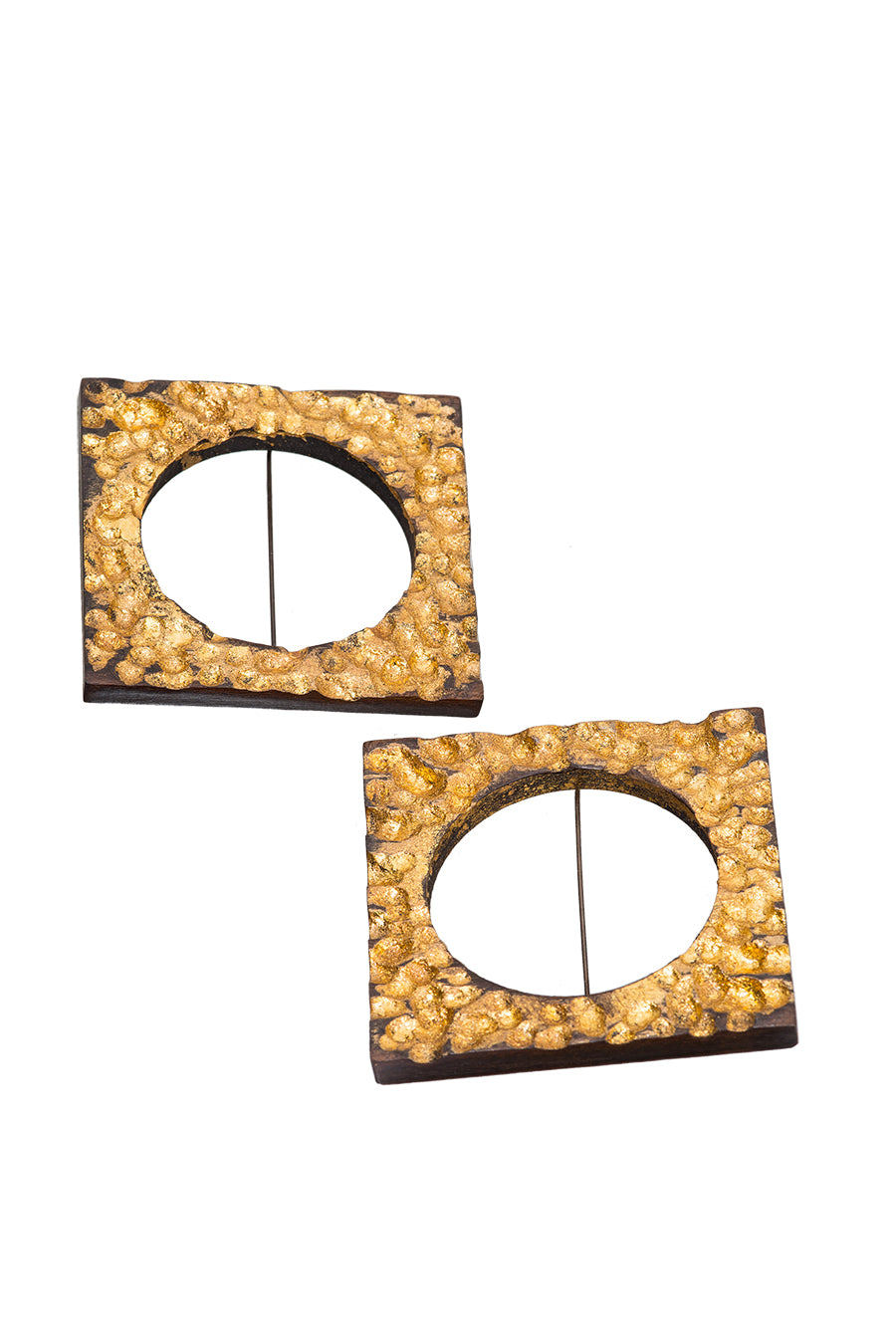 Wooden Earrings - Square Circle