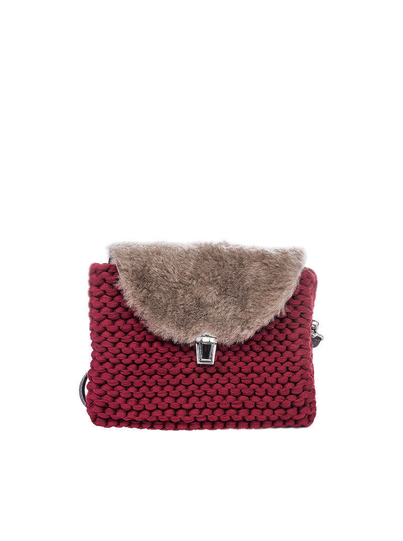 Knitbag with fauxfur